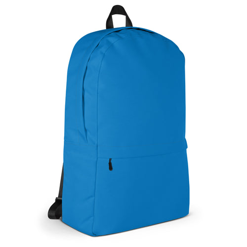 Plain Blue Medium Size Womens Backpack for Travel & School