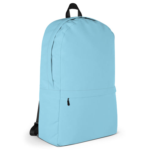 Preppy Light Baby Blue Medium Size Backpack for School & Travel