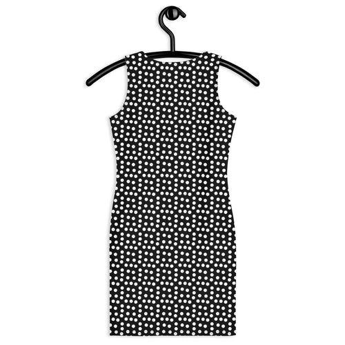 Preppy Black & White Polka Dot Bodycon Mini Dress