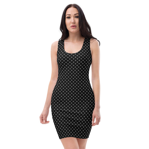 Black and Gey Gingham Checkered Bodycon dress