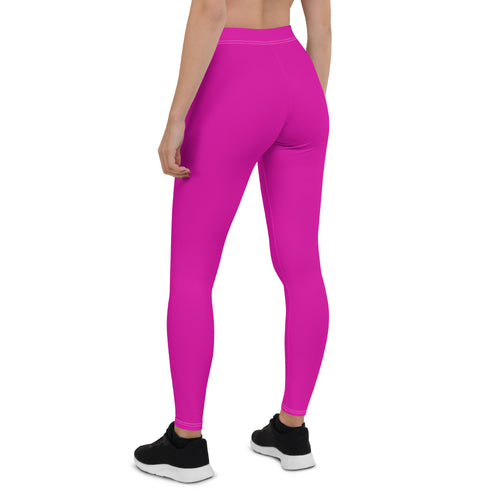 Neon Pink Gym Workout Leggings for Women
