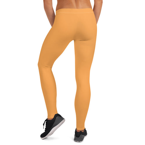 Sporty Orange Running & Gym Workout Leggings for Women