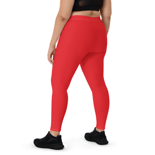 Athletic Red Running & Gym Workout Leggings for Women