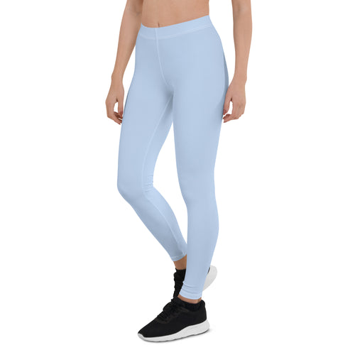 Preppy Plain Baby Blue Gym Workout Leggings for Women