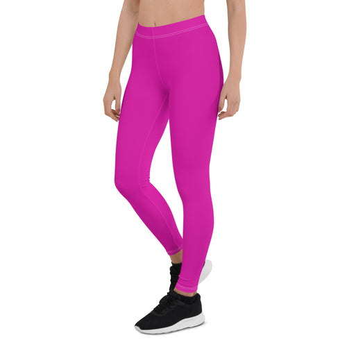 Neon Pink Gym Workout Leggings for Women