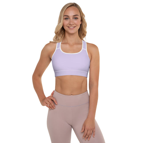 Preppy Plain Purple Padded Sports Bra