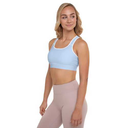 Preppy Plain Baby Blue Padded Sports Bra