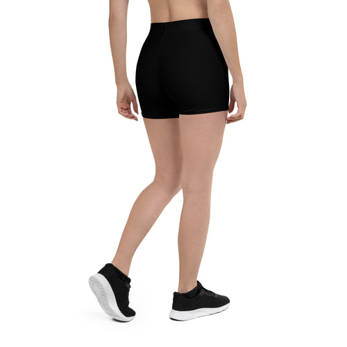 Preppy Plain Black Tight Shorts for Women