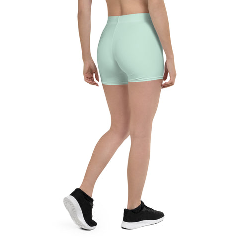 Preppy Plain Sea Green Tight Shorts for Women