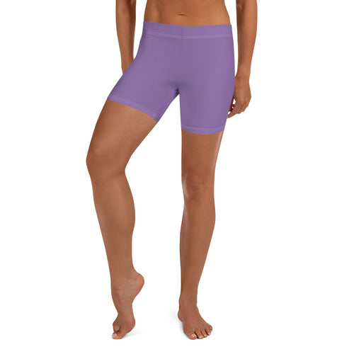 Preppy Minimal Lavender Tight Shorts for Women