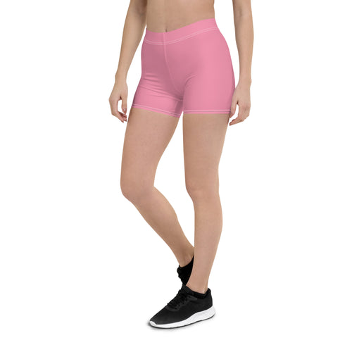 Preppy Plain Pink Tight Shorts for Women