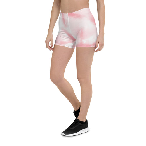 Aesthetic Pink Tie Dye Tight Shorts for Women
