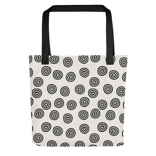 Circle Art Preppy Style Printed Tote Bag