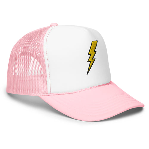 Preppy Pink Lightning Bolt Foam Trucker Hat