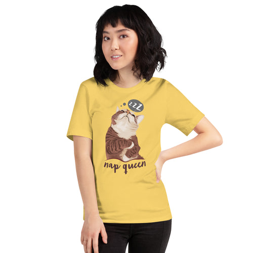 Nap Queen Cat Unisex T-Shirt 100% Cotton
